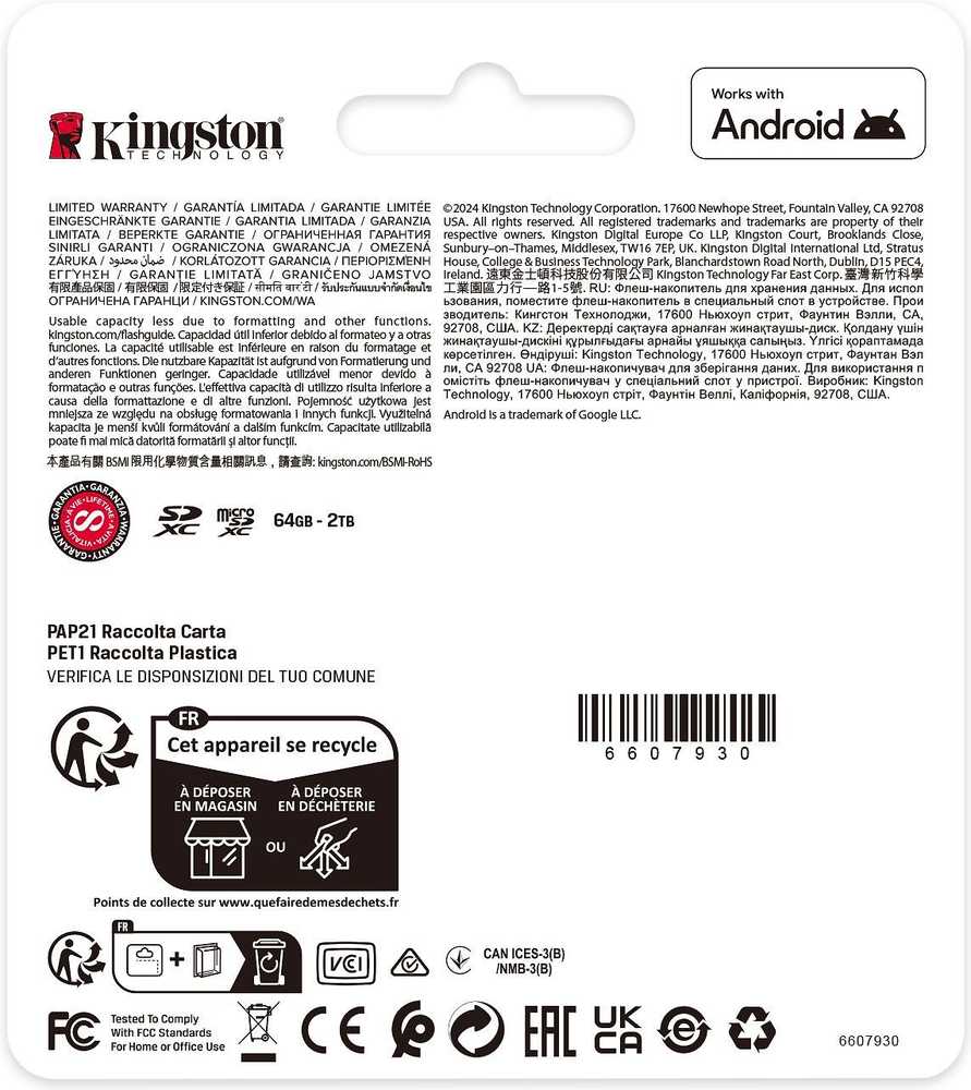 „Kingston Technology“ 512 GB „micSDXC Canvas Select Plus Gen3 150R A1“ atminties kortelės pakuotė be ADP