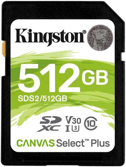 Atminties kortelė KINGSTON 512GB SDXC Canvas Select Plus 100R C10 UHS-I U3 V30
