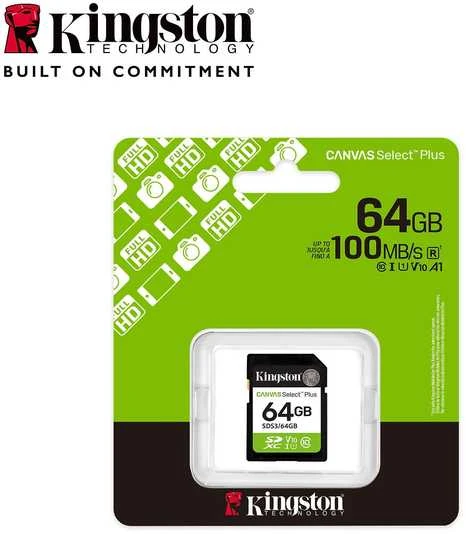 „Kingston Technology“ 64 GB SDXC Canvas Select Plus Gen3 100 MB/s C10 UHS-I U1 V10 atminties kortelė