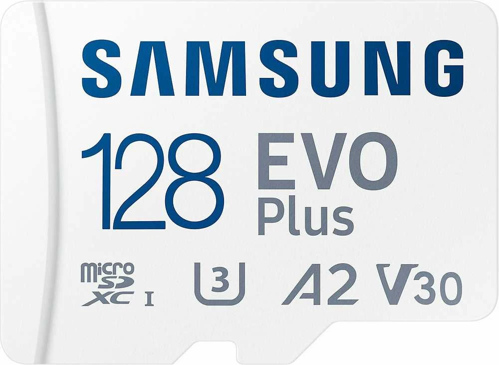 Atminties kortelė Samsung EVO Plus microSD 128 GB, Baltos spalvos