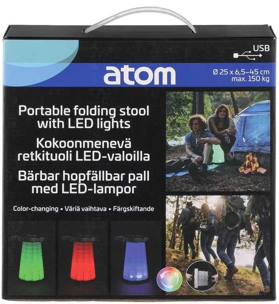 Atom Sports Atom Nešiojama sulankstoma LED lempos kėdė