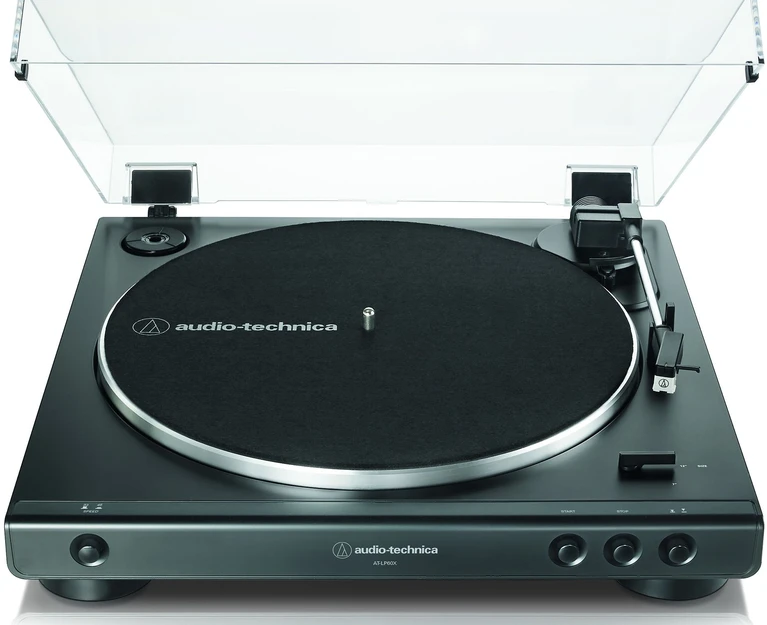 Visiškai automatinis patefonas su diržine pavara Audio Technica AT-LP60XBK