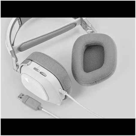 Corsair Ausinės Žaidimams HS80 RGB Su mikrofonu, Baltos, Over-Ear Su laidu