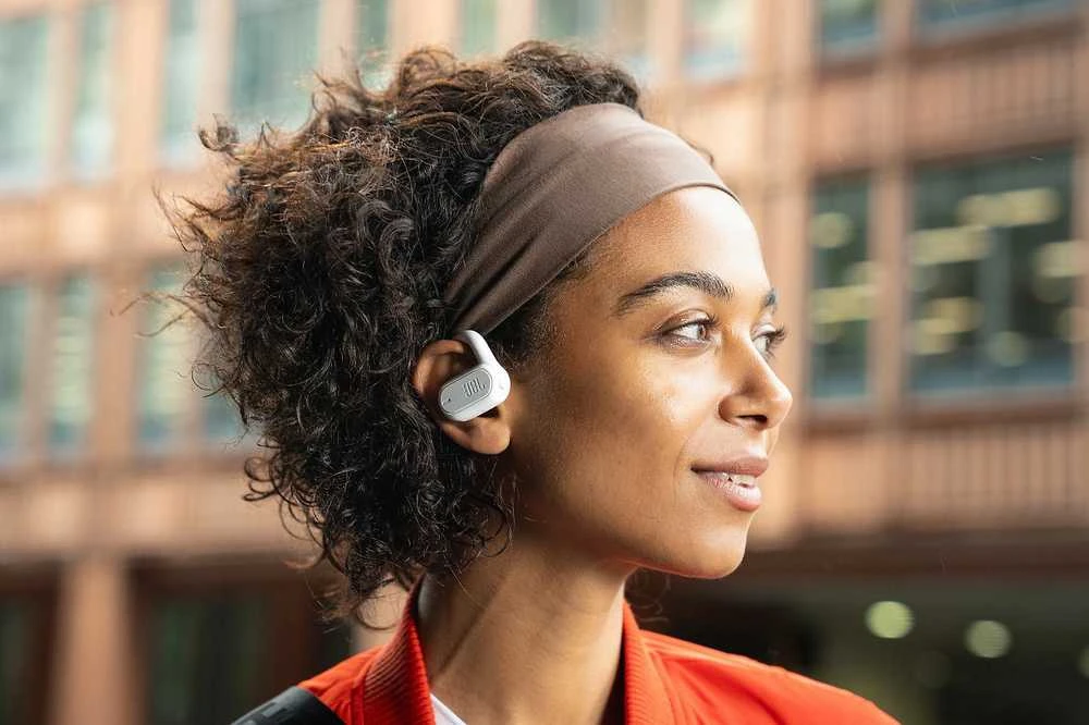 Belaidės ausinės JBL Soundgear Sense, Baltos