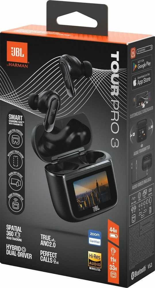Belaidės ausinės JBL Tour Pro 3, Juodos