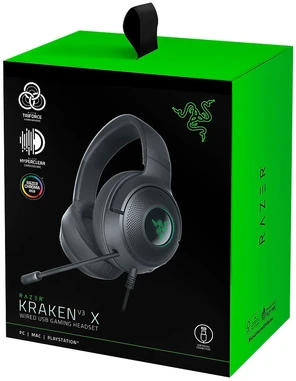 Razer Kraken V3 X RGB su laidu Juodas - su laidu žaidimams ausinės - REFURBISHED (juodas)