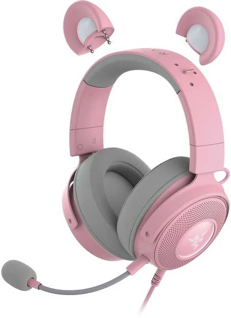 Ausinės Kaytetyt Tuotteet Käytetty Razer Kraken Kitty V2 Pro pelikuulokkeet, pinkki