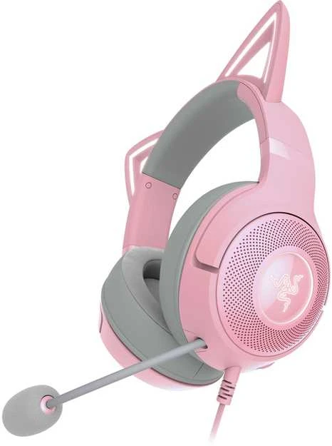 Razer Kraken Kitty V2 rožinės ausinės su mikrofonu
