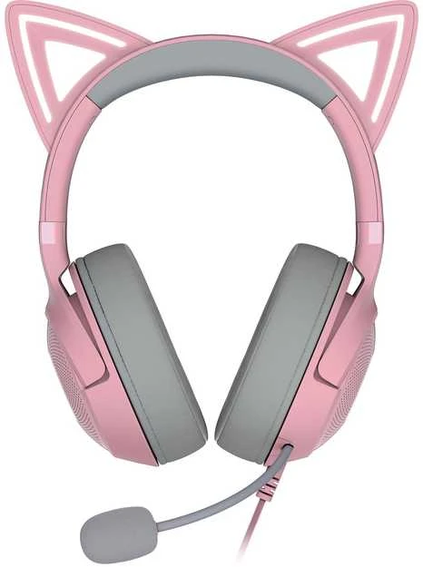 Ausinės Kaytetyt Tuotteet Käytetty Razer Kraken Kitty V2 pelikuulokkeet, pinkki