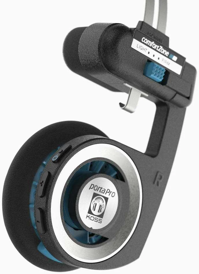 Koss PortaPro Wireless ausinių valdymas ir ComfortZone mechanizmas