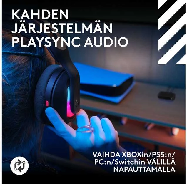 Logitech A20 X ausinės su Playsync garso reguliavimu