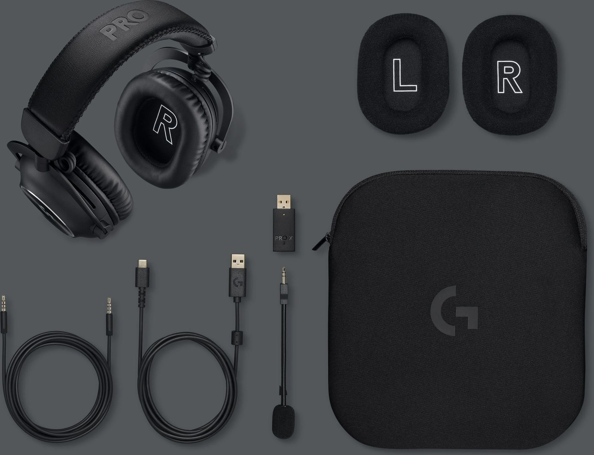 Logitech G PRO X 2 Lightspeed belaidės ausinės žaidimams, Juodos