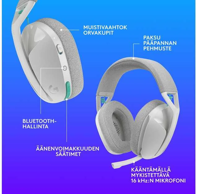 Žaidimų ausinės Logitech G321 baltos spalvos