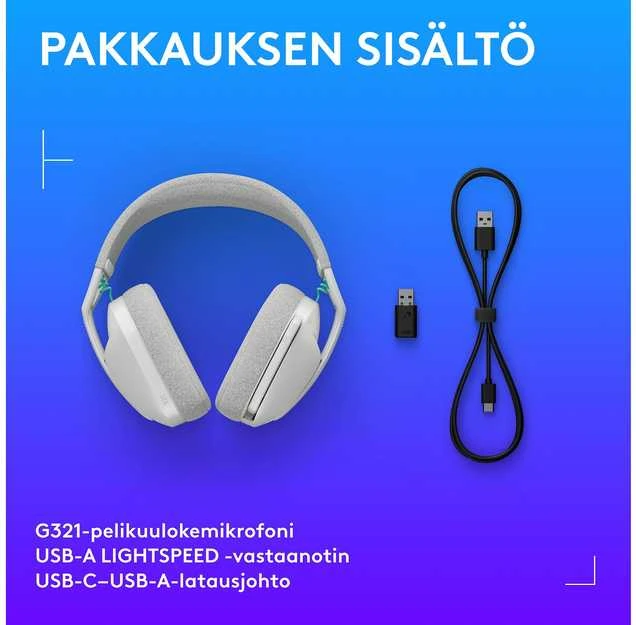 Žaidimų ausinės Logitech G321 baltos spalvos