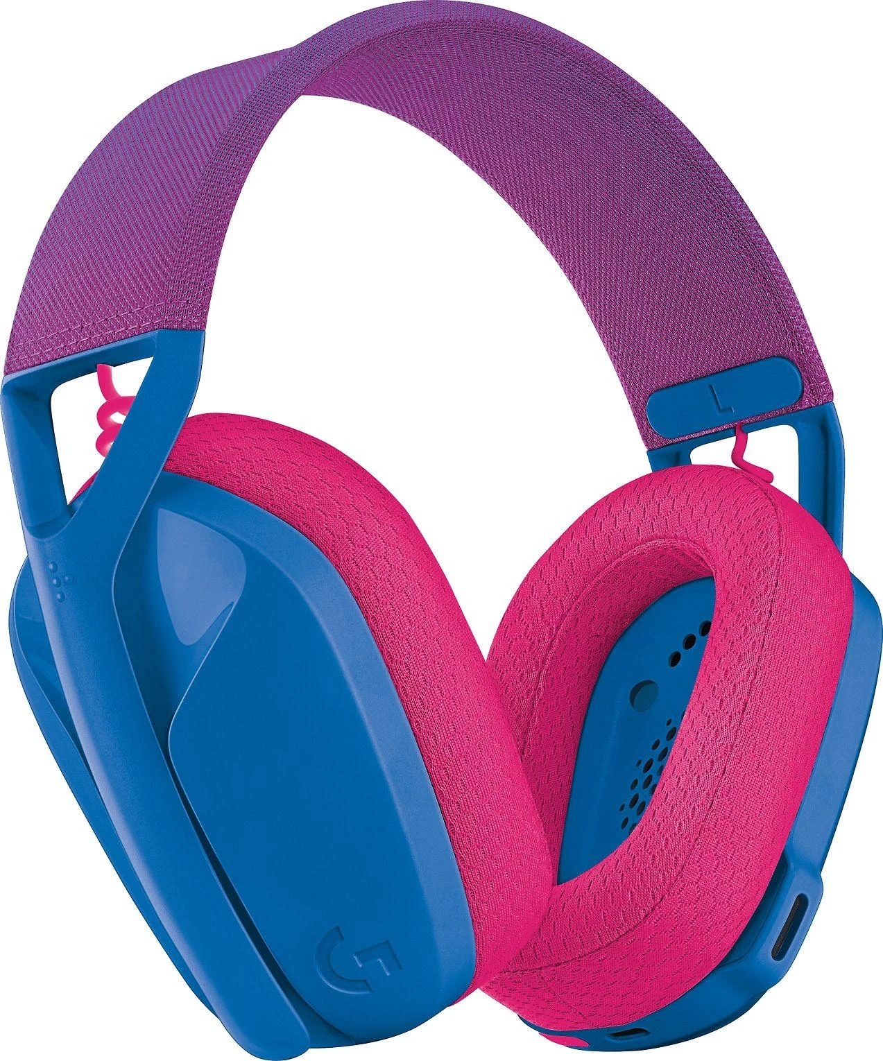 Žaidimų ausinės Logitech G435 Lightspeed, mėlynos/rožinės spalvos