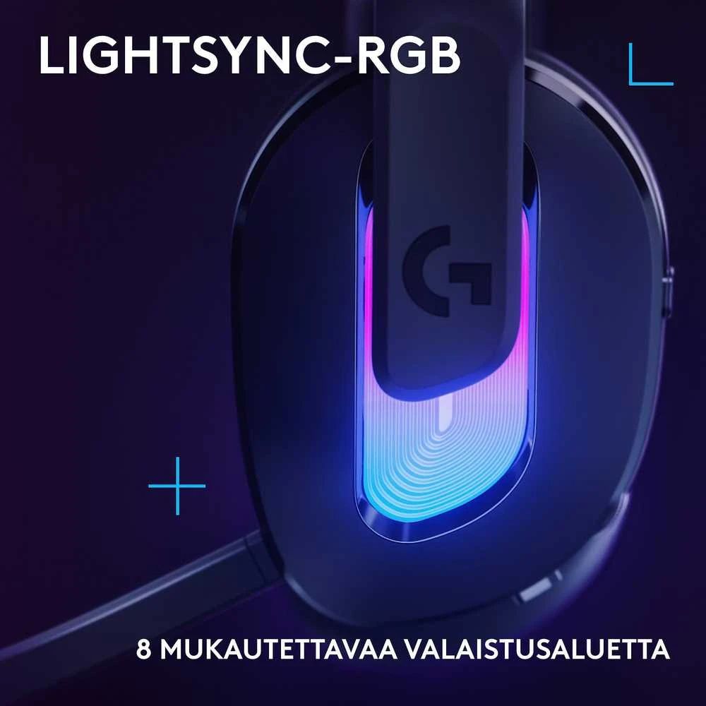 Logitech G522 Lightspeed ausinių RGB zonos