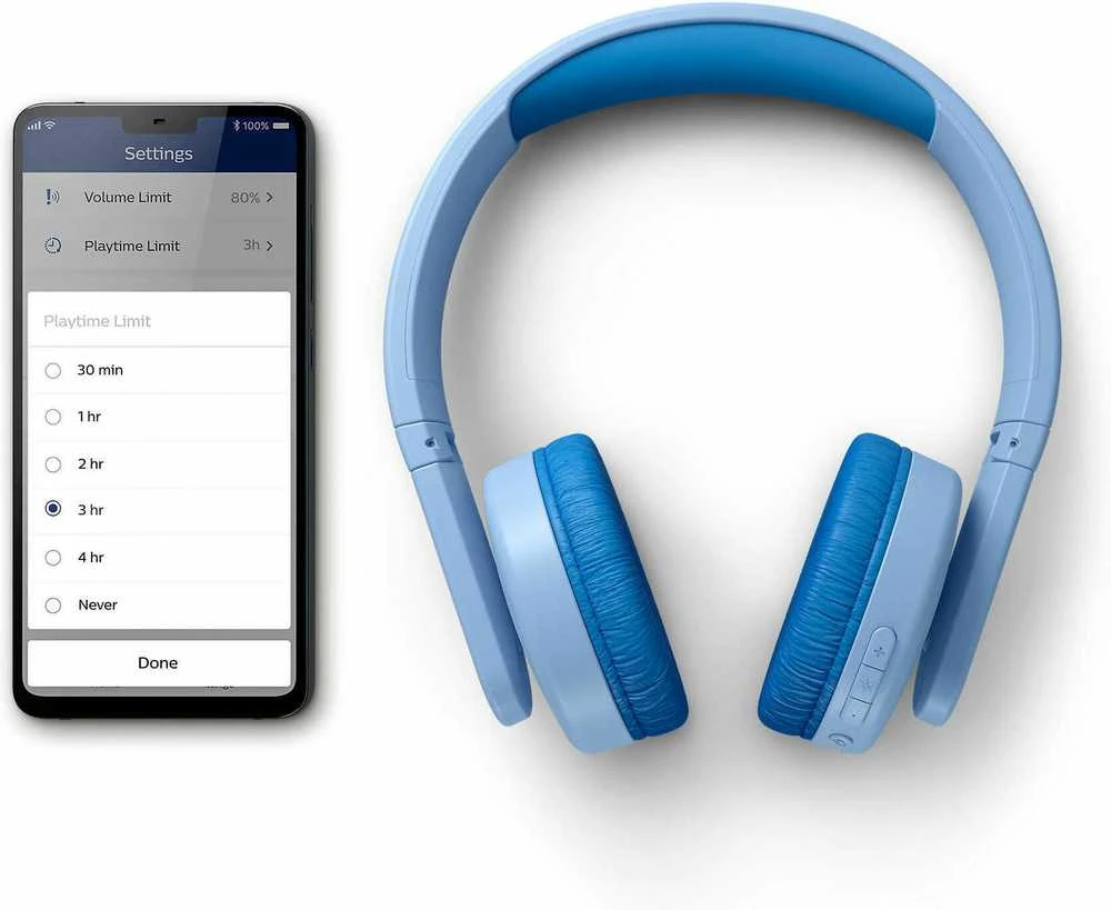 Vaikiškos belaidės ant ausų dedamos ausinės Philips TAK4206BL/00, Mėlynos