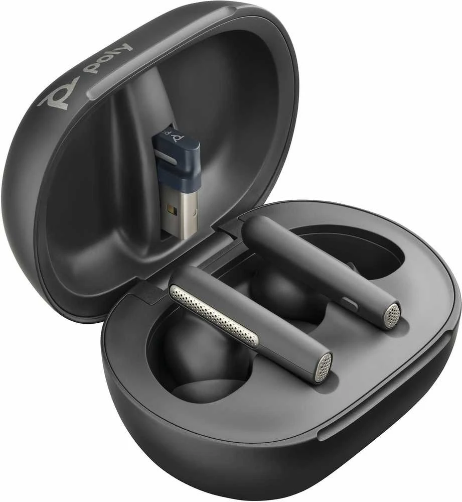 Ausinės Hewlett Packard (HP) HP Poly Voyager Free 60+ UC M Carbon Juodas Earbuds +BT700 USB-C Adapteris +Jutiklinis ekranas Charge Case