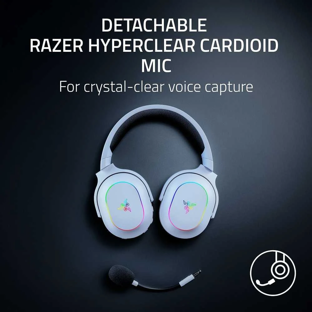 Razer | Ausinės Žaidimams | Barracuda X Chroma | Belaidės | Over-Ear | Mikrofonas | Belaidės | Baltas
