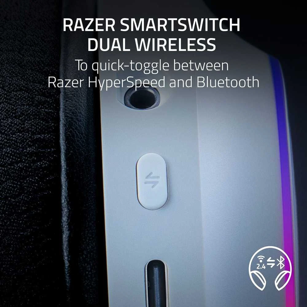 Razer | Ausinės Žaidimams | Barracuda X Chroma | Belaidės | Over-Ear | Mikrofonas | Belaidės | Baltas