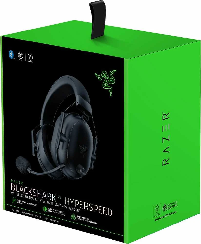 Razer Ausinės BlackShark V2 HyperSpeed, Juodos