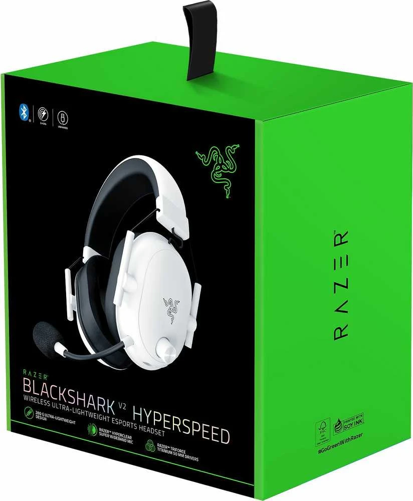 Razer Ausinės BlackShark V2 HyperSpeed, Baltos