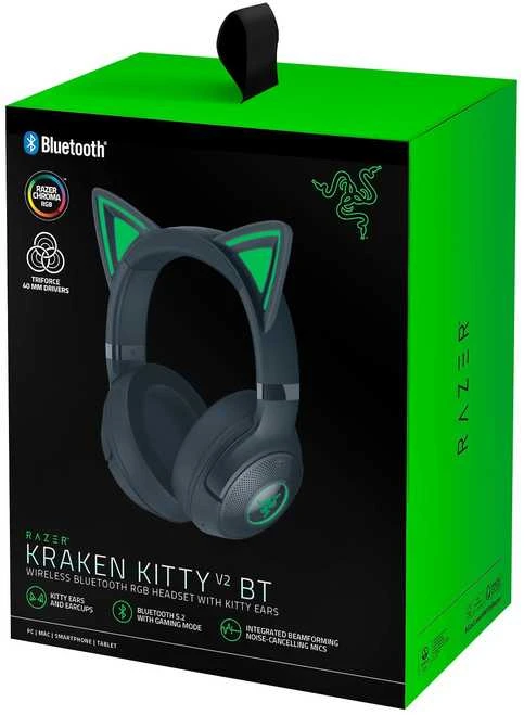 Razer | Ausinės | Kraken Kitty V2 BT | Taip | Bluetooth | Už ausų | Belaidės