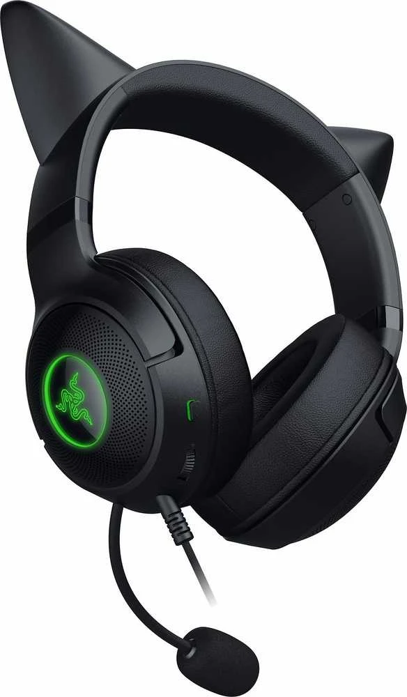 Razer Kraken Kitty V2 juodos žaidimų ausinės su mikrofonu