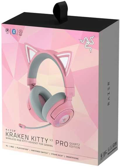 Razer | Ausinės | Kraken Kitty V3 Pro | Bluetooth | Over-Ear | Quartz