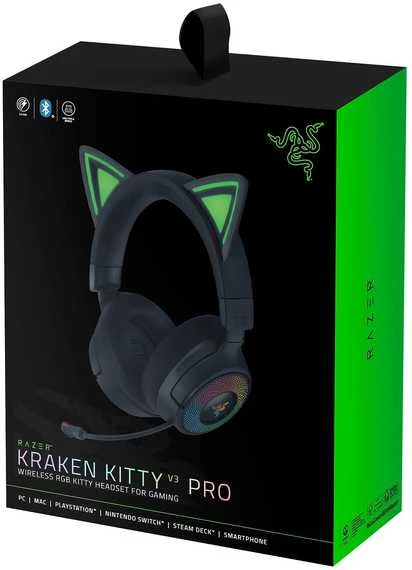 Razer | Ausinės | Kraken Kitty V3 Pro | Bluetooth | Over-Ear | Juodas