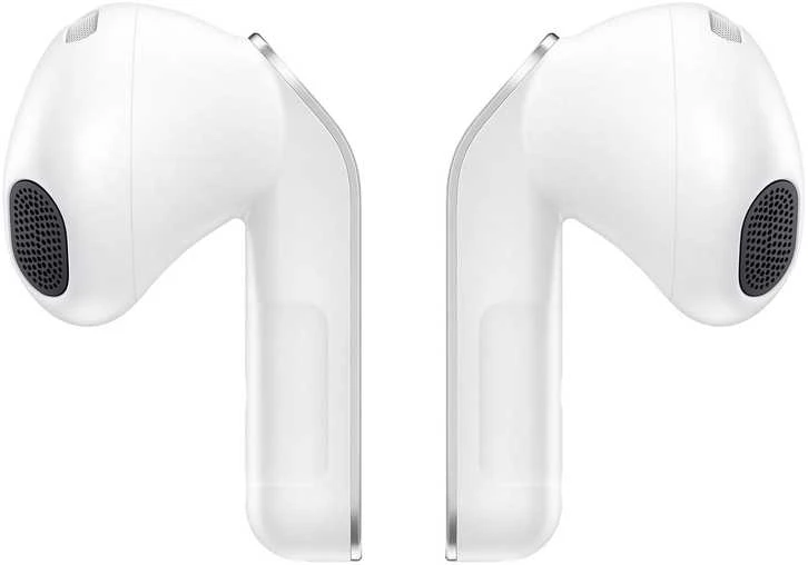 Samsung Galaxy Buds4 baltos ausinės profiliu