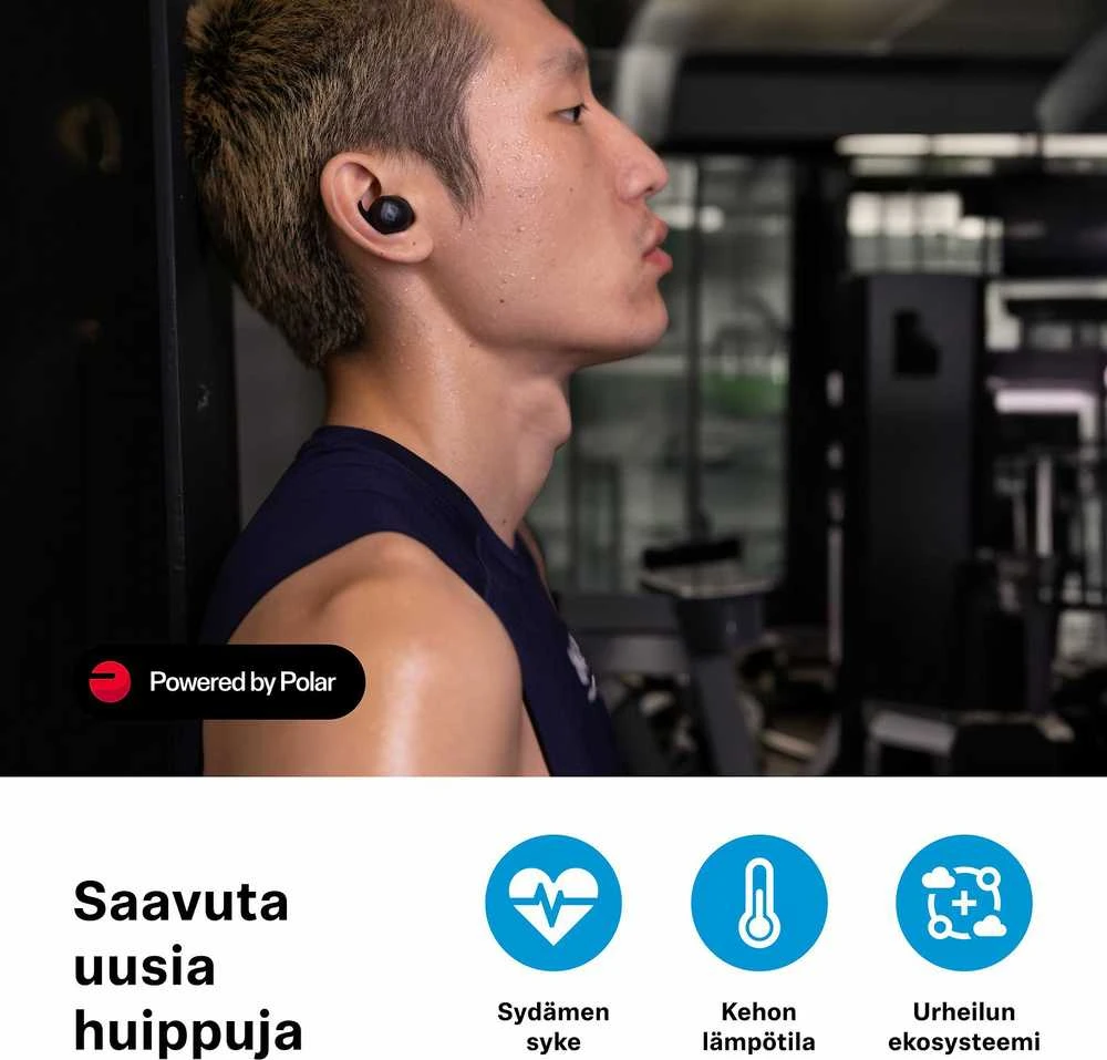 Sennheiser Momentum Sport juodos ausinės treniruotėms