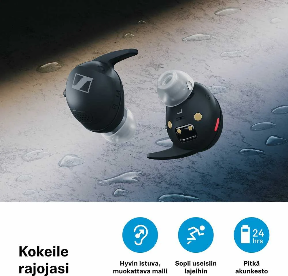 Sennheiser Momentum Sport ausinės, Juodos