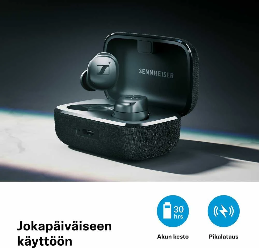 Sennheiser Momentum 4 TWS ausinės, Sidabrinės spalvos