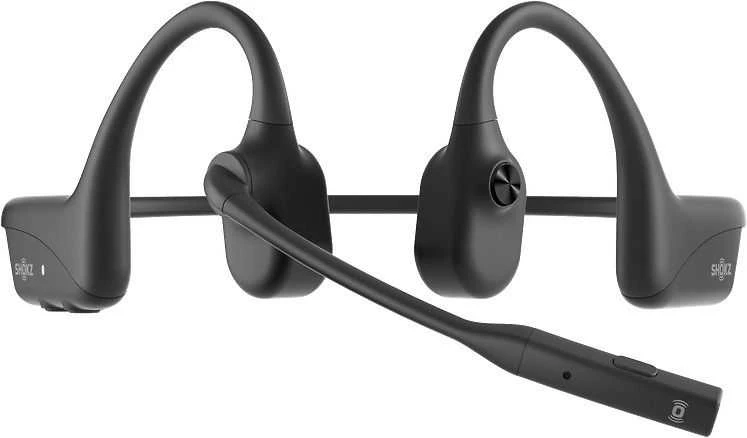 SHOKZ OpenComm2 UC 2025 Upgrade Belaidės Bluetooth Bone Conduction Vaizdo konferencijos Ausinės su USB-C įkrovimo prievadu ir USB-A adapteriu | 16 val. pokalbio laikas, 29 m Belaidės diapazonas, 1 val. įkrovimo laikas | Apima triukšmą slopinantį mikrofoną Boom ir Dongle, Juodas
