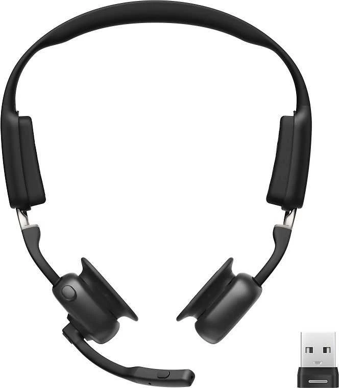 Shokz OpenMeet UC ausinės su mikrofonu ir USB adapteriu