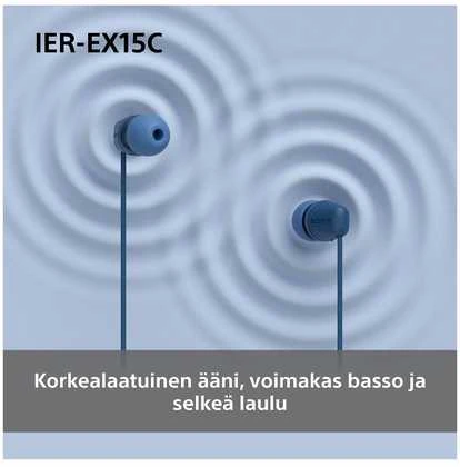 Sony Earbuds | IER‑EX15C | su laidu | į ausis įkišamos | Mikrofonas | Juodas