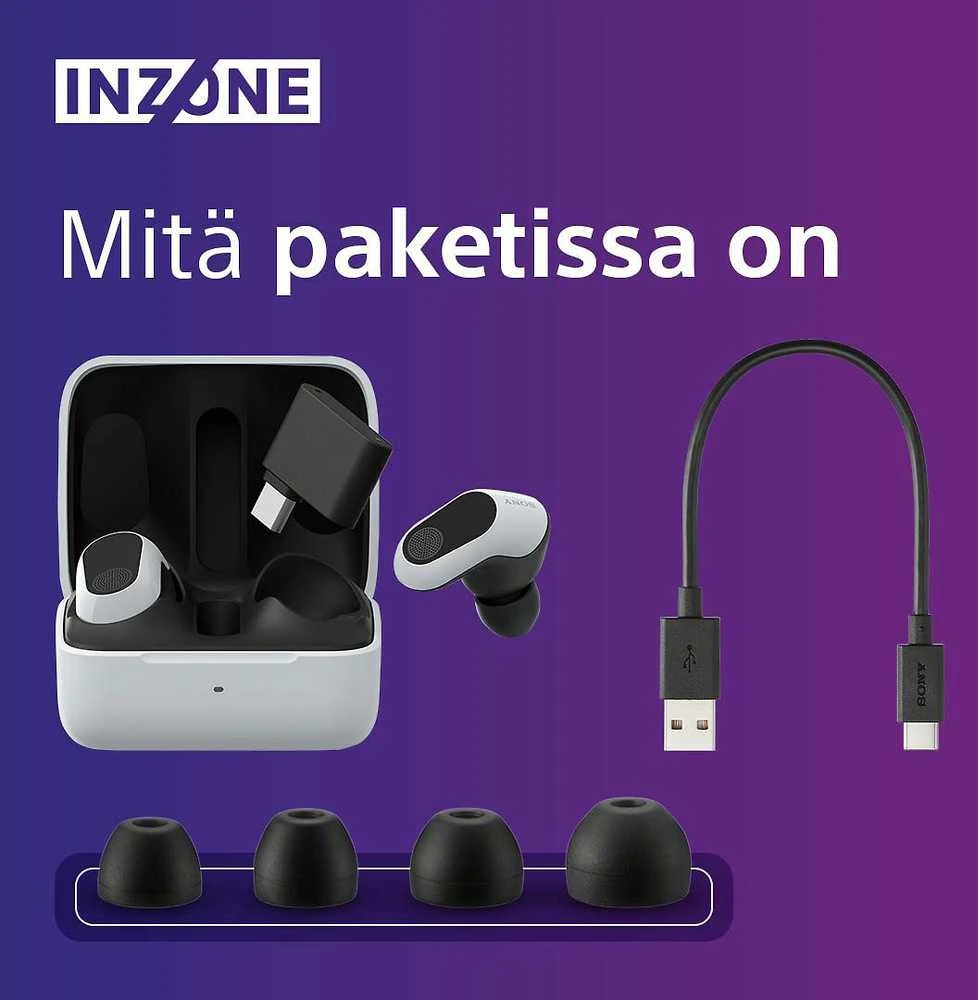 Sony INZONE Buds belaidės žaidimų ausinės, Baltos