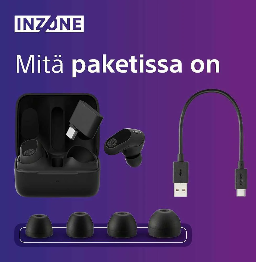 INZONE belaidės triukšmą slopinančios žaidimų ausinės, Juodos