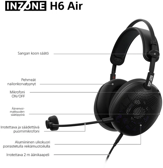 Sony INZONE INZONE H6 Air Open-Back Ausinės su laidu Žaidimams | INZONE