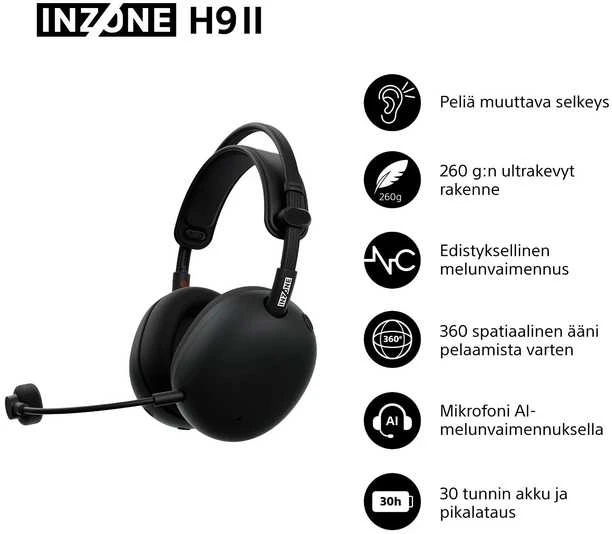 Ausinės Sony INZONE H9 II Juoda