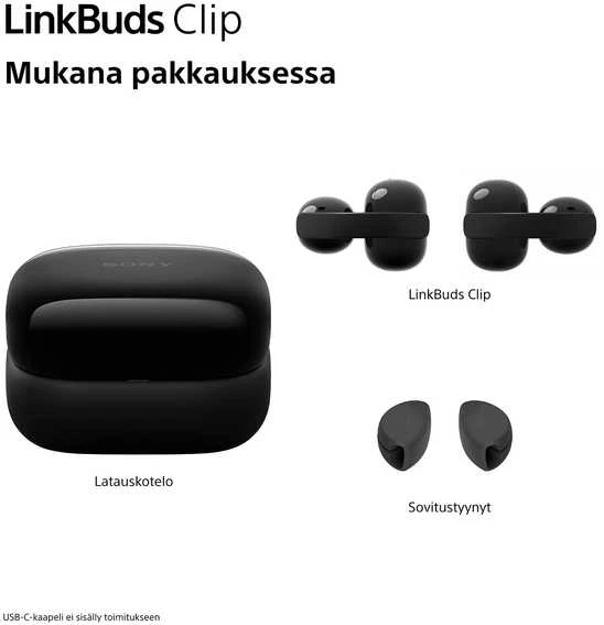 Atviros ausinės Sony Linkbuds Clip, Juodos