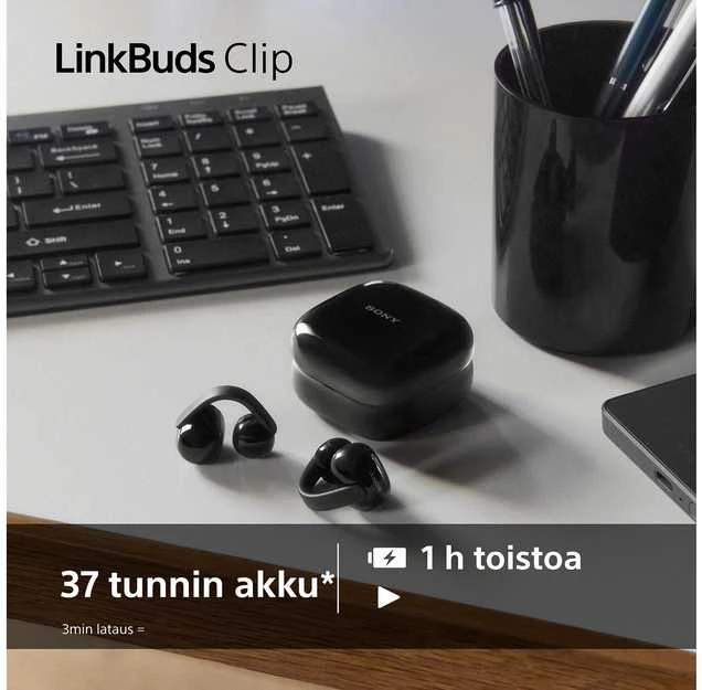 Atviros ausinės Sony Linkbuds Clip, Juodos