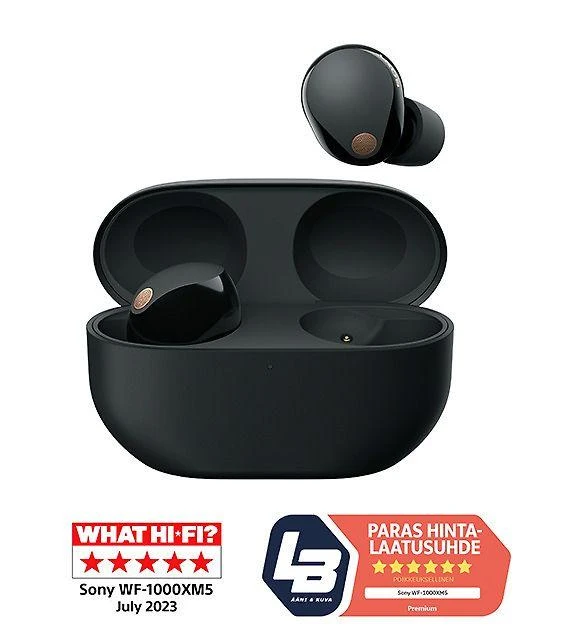 Sony WF-1000XM5 Earbuds Belaidės ausinės, ANC, belaidis įkrovimas, Juodos spalvos