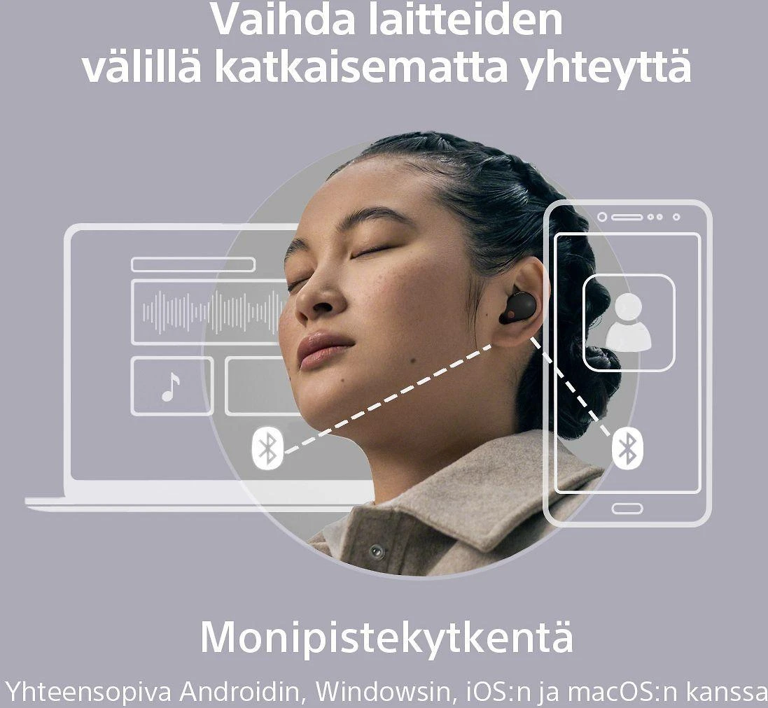 Sony WF-1000XM5 Earbuds Belaidės ausinės, ANC, belaidis įkrovimas, Juodos spalvos