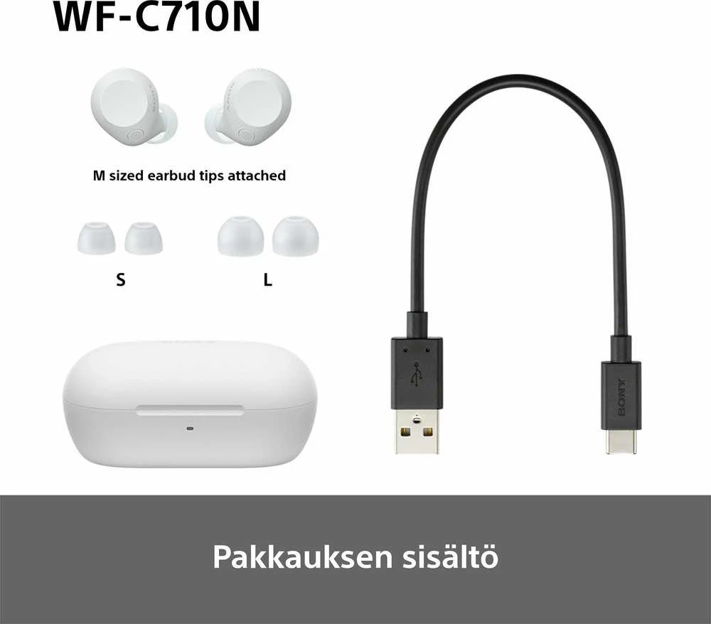 Ausinės Sony WF-C710N, Baltos