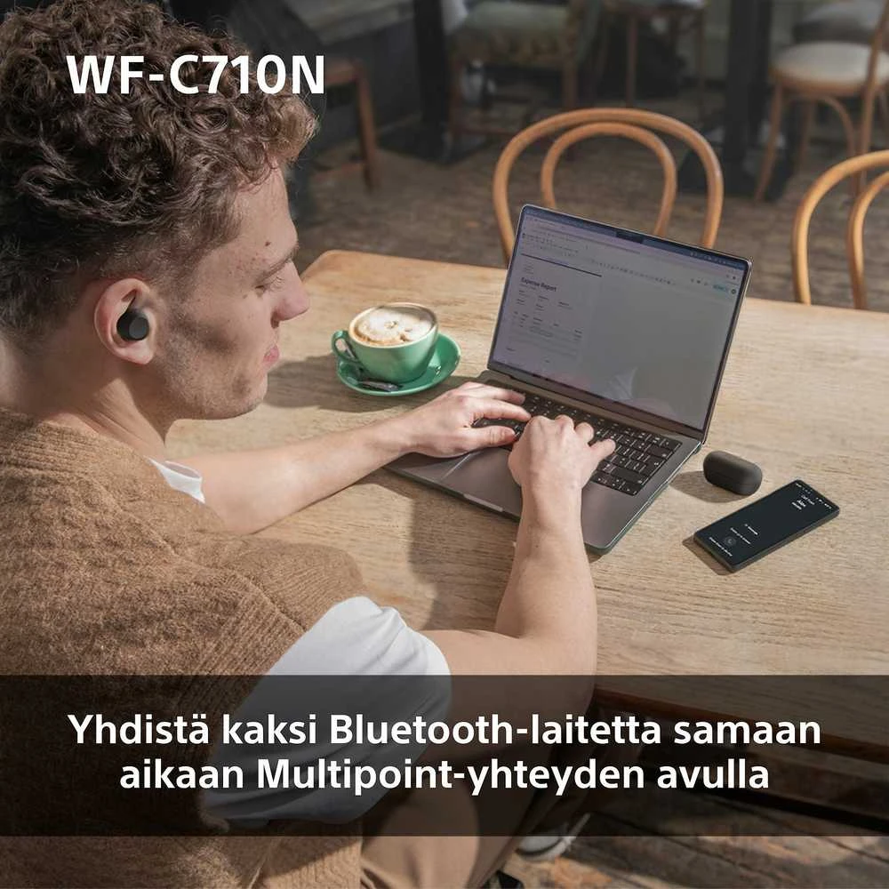 Ausinės Sony WF-C710N, Baltos