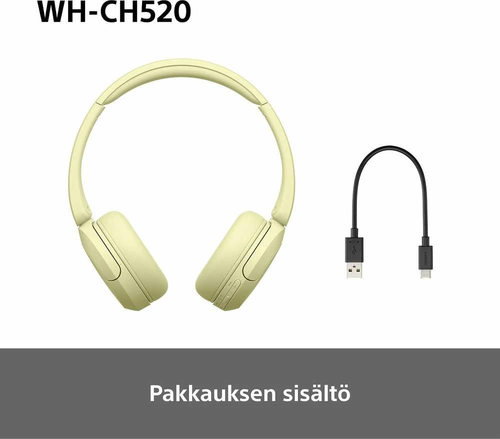Belaidės Ausinės Sony WH-CH520L, Geltonos spalvos