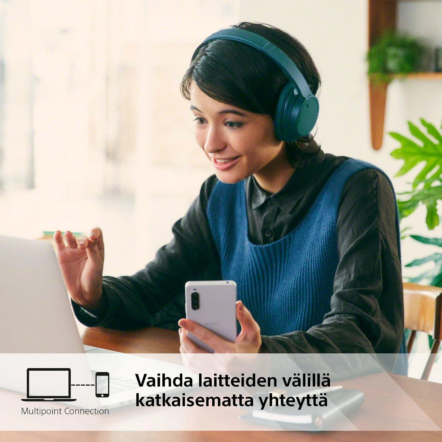 Sony WH-CH720NL belaidės ausinės, Mėlynos