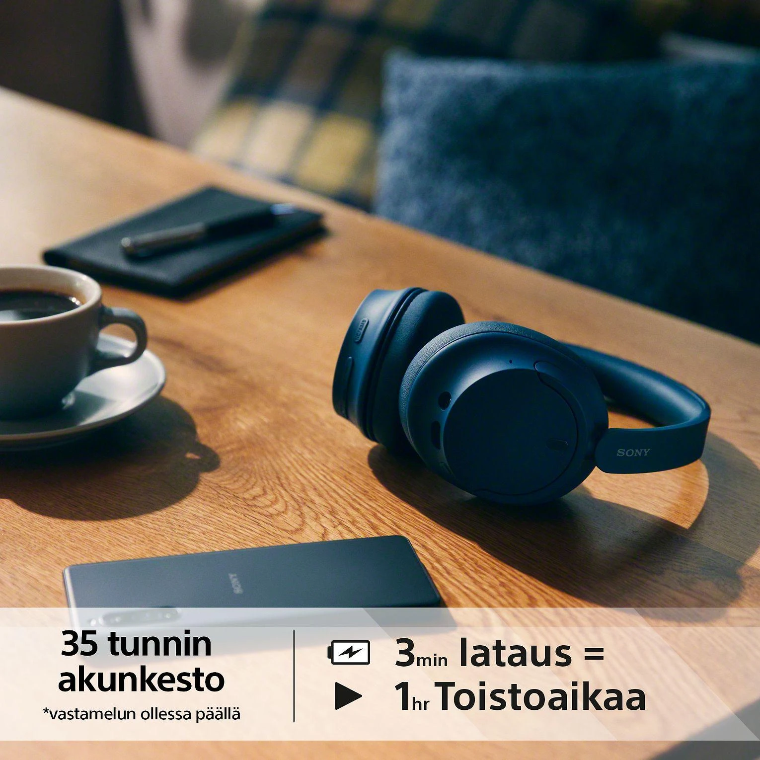Sony WH-CH720NL belaidės ausinės, Mėlynos